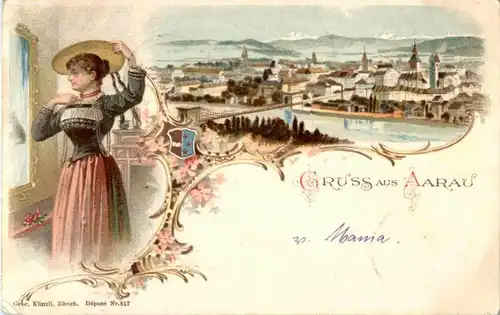 Gruss aus Aarau - Litho -N3906