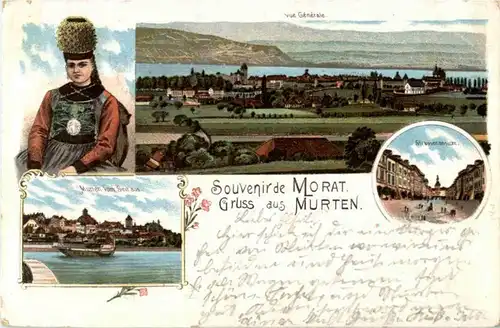 Gruss aus Murten - Litho -N2540