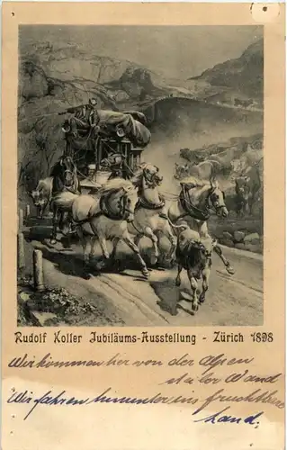 'Zürich - Rudolf Koller Ausstellung 1898 - Postkutsche -N3926