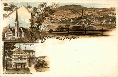 Gruss aus Teufen - Litho -N2708