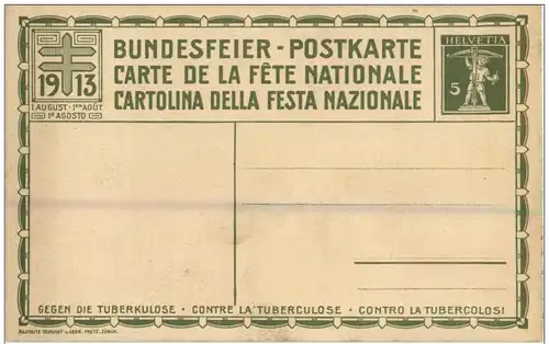 Bundesfeier Postkarte 1913 -135046