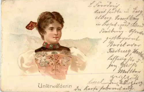 Unterwalderin - Litho - Tracht -N4266