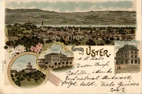 Gruss aus Uster - Litho -N2618