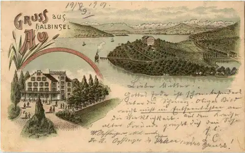 Wädenswil - Gruss aus Au - Litho -N2616