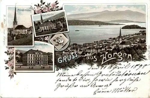 Gruss aus Horgen - Litho -N2646