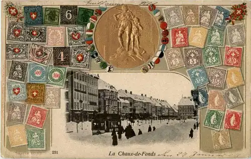La Chaux de Fonds - Prägekarte - Briefmarken -N3602