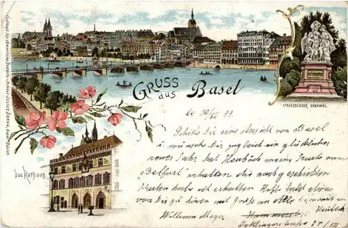 Gruss aus Basel - Litho -N3566