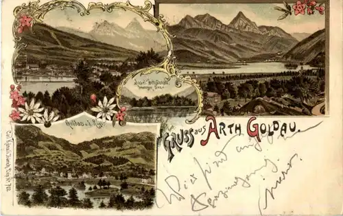 Gruss aus Arth Goldau - Litho -N2900