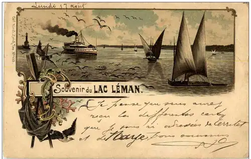 Souvenir du Lac Leman - Litho Carl Künzli -135630