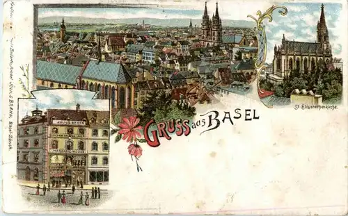 Gruss aus Basel - Litho -N3044