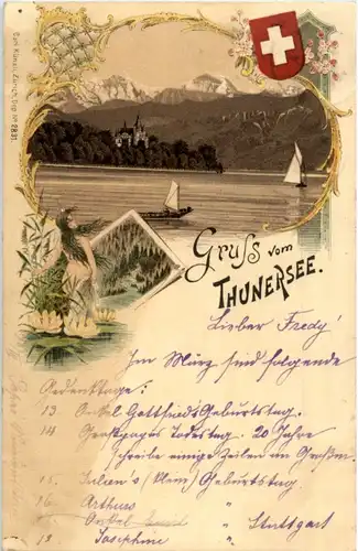 Gruss vom Thunersee - Litho -N3928