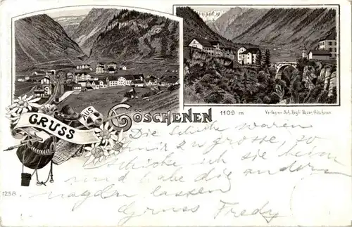 Gruss aus Göschenen - Litho -N3370