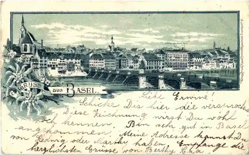 Gruss aus Basel - Litho -N3570