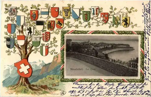 Neuchatel - Prägekarte -N3764