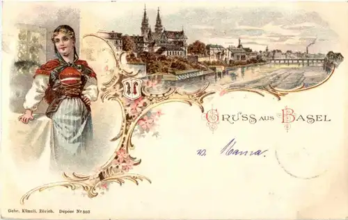 Gruss aus Basel - Litho -N3900