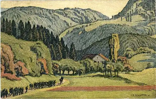 Vallee du Jura - Künstlerkarte E. Schlatter -180438