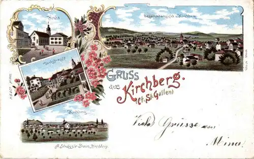 Gruss aus Kirchberg - Litho -N2730