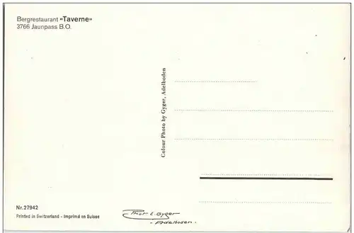 Jaunpass - Bergrestaurant Taverne -136974