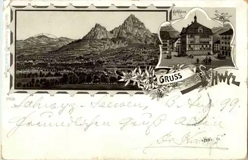 Gruss aus Schwyz - Litho -N3258