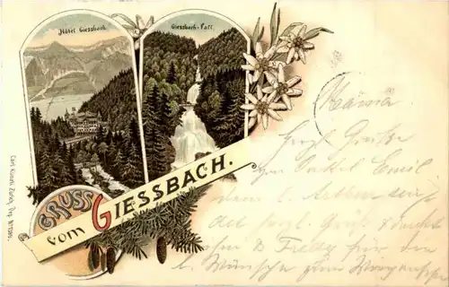 Gruss vom Giessbach - Litho -N3388