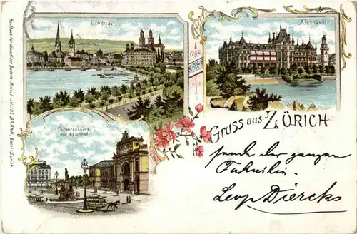 Gruss aus Zürich - Litho -187454