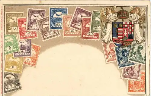 Hungary - Briefmarken - stamps - Prägekarte -13870