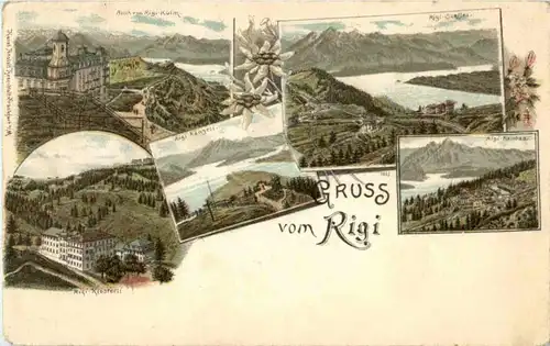 Gruss vom Rigi - Litho -187442