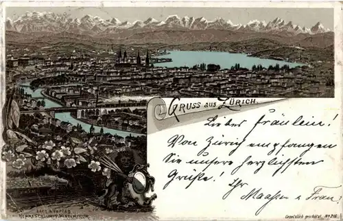 Gruss aus Zürich - Litho 1896 -187490