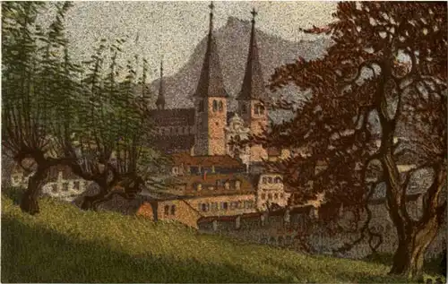 Luzern - Hofkirche - Künstlerkarte Ernst E. Schlatterl -139732