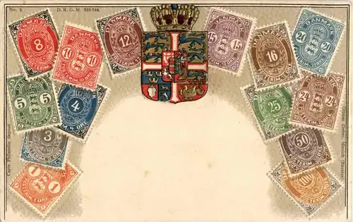 Danmark - Briefmarken - stamps - Prägekarte -13868