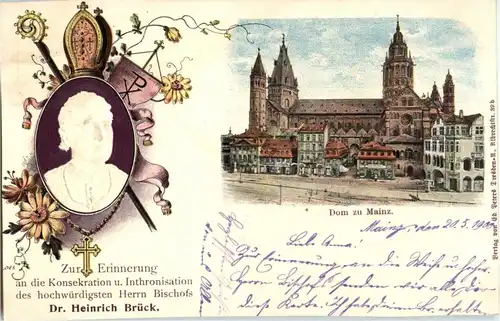 Mainz - Bischof Heinrich Brück - Litho -13884