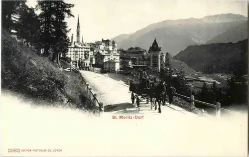 Davos Dorf mit Kutsche -187656