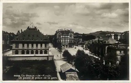 La chaux de Fonds - La Poste et place de la gare -175538