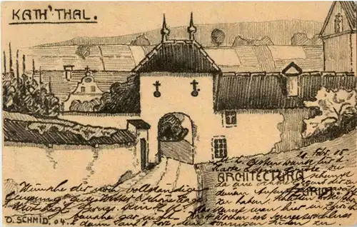 Zürich - Kath Thal Künstlerkarte O. Schmid -176530