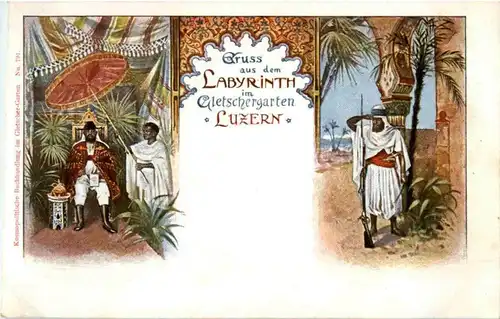 Gruss aus dem Labyrinth im Gletschergarten Luzern -140896