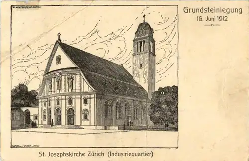 Zürich - Grundsteinlegung 1912 - St. Josephskirche -176874