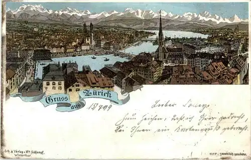Gruss aus Zürich - Litho -175954