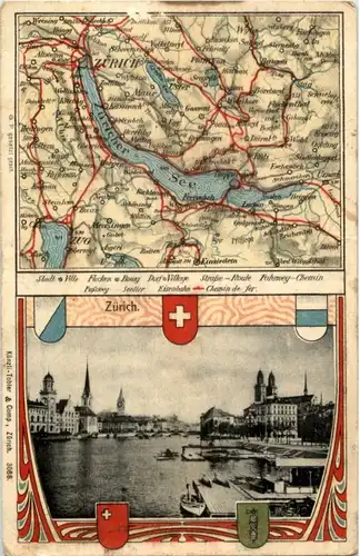 Zürich - Landkarte map -181080