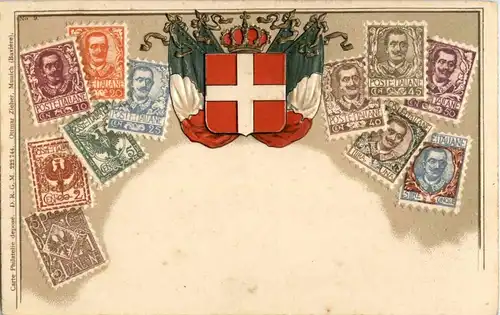 Italy - Briefmarken - stamps - Prägekarte -13874