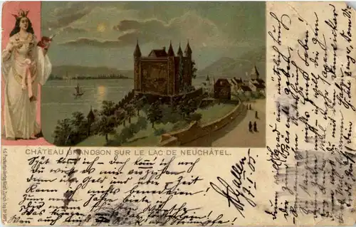Chateau Grandson sur le Lac de Neuchatel -175758