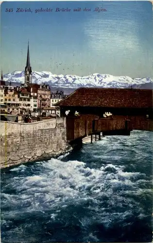 Zürich - gedeckte Brücke -176580