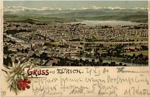 Gruss aus Zürich - Litho -175930
