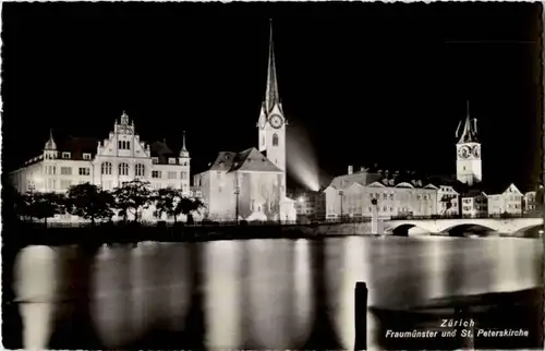 Zürich - Fraumünster bei Nacht -176622