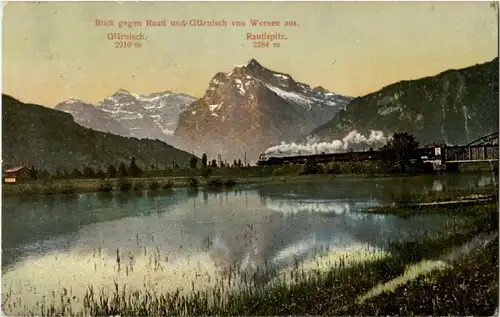 Blick von Weesen mit Zug -184730