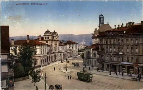 Winterthur - Bahnhofplatz mit Tram -184776