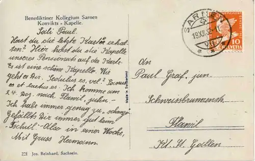 Sarnen - Benediktiner Kollegium -181204