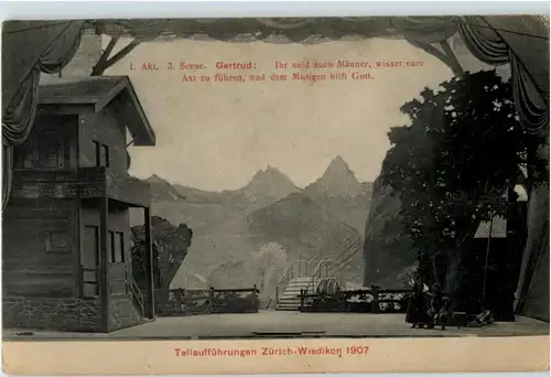 Zürich - Wiedikon - Tellaufführung 1907 -176782