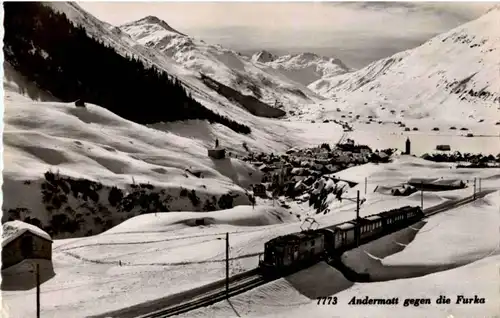 Andermatt mit Eisenbahn -180894