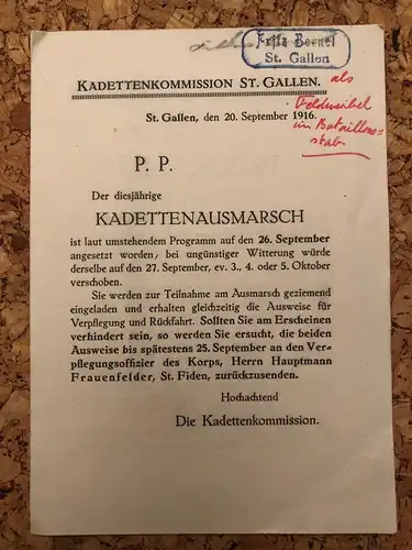 Kadettenkommission St. Gallen 1916 -189268