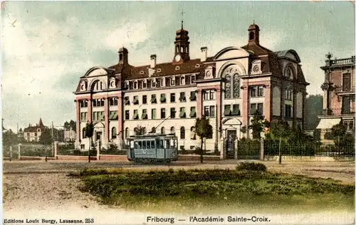 Fribourg - l Academie Sainte Croix mit Tram -177682
